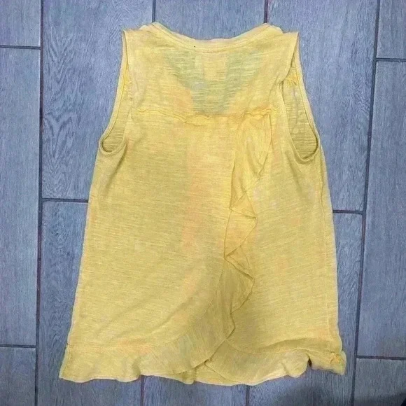 Anthropology Maeve Yellow Ruffled Rib Halter Tank Size XS​ - Picture 4 of 4
